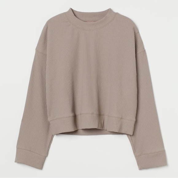H&M Tops - H&M ribbed taupe long sleeve top